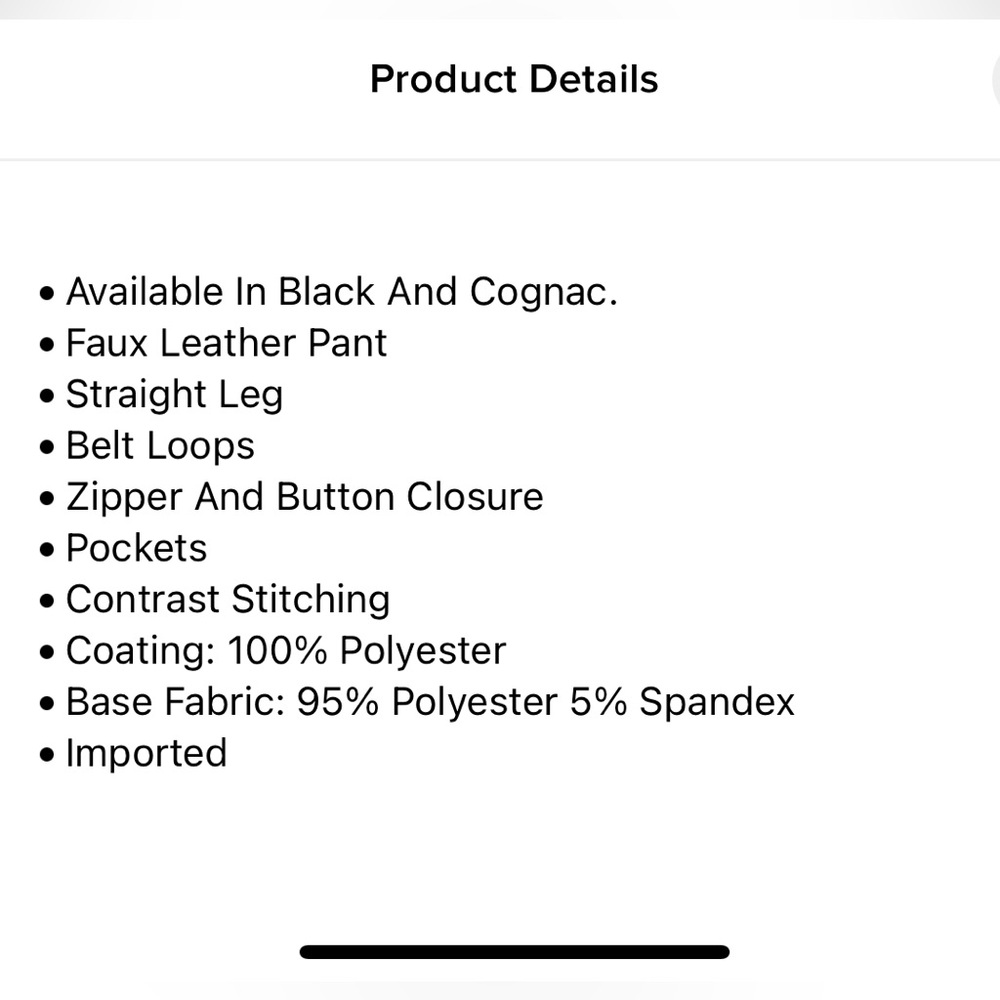Faux leather pants - Pantalon en faux cuir - Picture 6 of 6